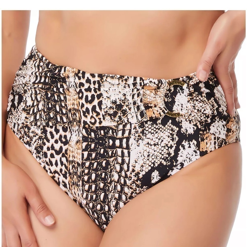 Bleu Rod Beattie Walk On The Wild Side High Waist Bikini Bottom Brown, B…
